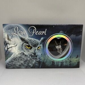 18k gold plated chain Love Pearl Owl Necklace - crack your own pearl